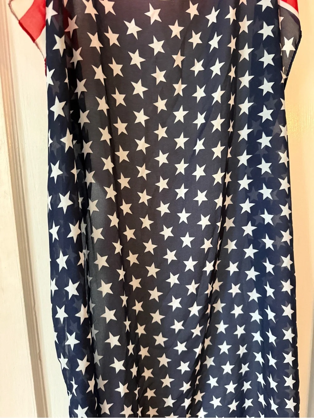 Star Print Red, White & Blue Maxi scarf shawl